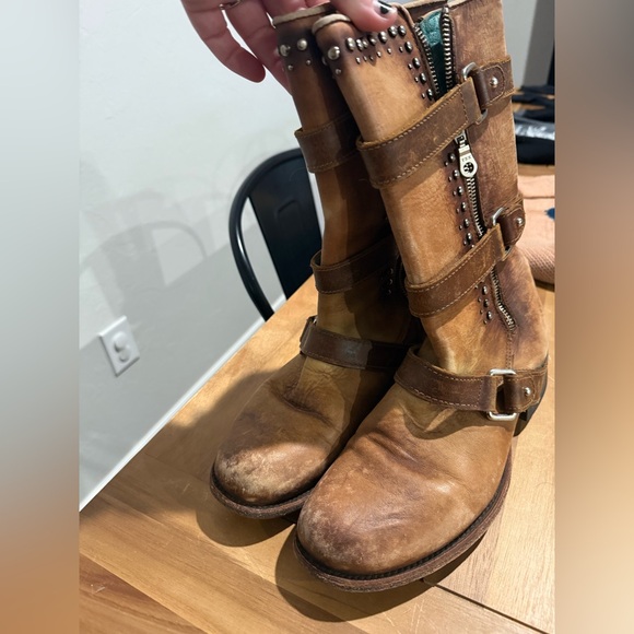 Corral Western Boots Womens Round Harness Buckles 8.5 M Cognac C2966 - Picture 10 of 10